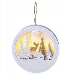 Solight Led függődekoráció Solight , szarvas és erdő, 14 cm, meleg fehér, fa (1V223-A)