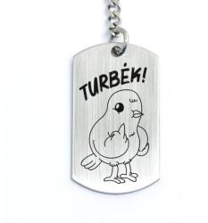 R.M. ékszer Turbék Galambos acél medálos kulcstartó (19684RM)