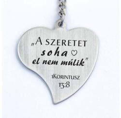 R.M. ékszer 1Korintusz 13: 8 acél medálos kulcstartó (13706-RM-SZ)