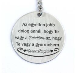 R.M. ékszer Te vagy a Barátom és Keresztanya acél medálos kulcstartó (15895RME)