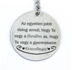R.M. ékszer Te vagy a Barátom és Keresztanya acél medálos kulcstartó (15896RMT)