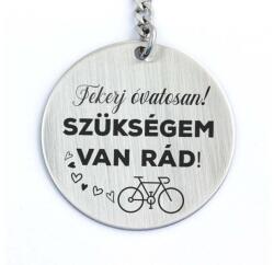 R.M. ékszer Tekerj óvatosan, szükségem van rád - kerek acél kulcstartó (13347-RM-KBI)