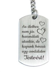 R.M. ékszer Az élethez nem jár használati utasítás - testvér acél kulcstartó (15971RMT)