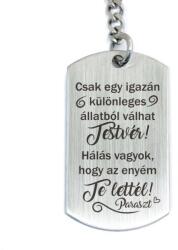 R.M. ékszer Te lettél a vicces Testvérem acél medálos kulcstartó (16568RM)