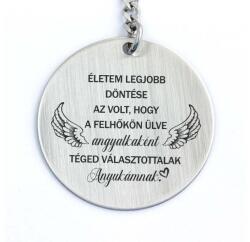 R.M. ékszer Téged választottalak Anyukámnak - szárny motívumos kerek kulcstartó (19689RM)
