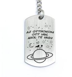 R.M. ékszer Az otthonom ott van, ahol Te vagy - téglalap acél kulcstartó (19683RM)