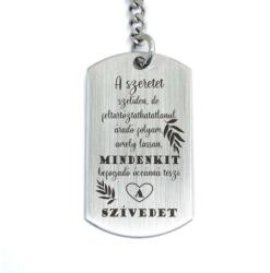 R.M. ékszer A szeretet szelíden acél medálos kulcstartó (13914-RM-D)