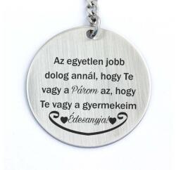 R.M. ékszer Te vagy a Párom és Anya ezüst színű kerek kulcstartó - gyermekeim (19678RM)