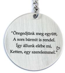 R.M. ékszer Öregedjünk meg együtt acél medálos kulcstartó (19698RM)