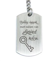 R.M. ékszer Nálam a szíved kulcsa acél medálos kulcstartó (13714-RM-D)