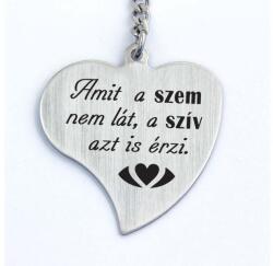 R.M. ékszer Amit a szem nem lát, a szív azt is érzi - szív alakú acél kulcstartó (13110-RM)
