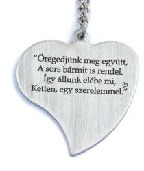 R.M. ékszer Öregedjünk meg együtt acél medálos kulcstartó (19699RM)