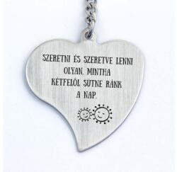 R.M. ékszer Szeretve lenni acél szív medálos kulcstartó (13069-RM)