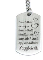 R.M. ékszer Csodálatos Nagybácsit acél medálos kulcstartó (15965RMT)