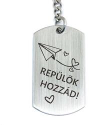 R.M. ékszer Repülök hozzád - gravírozott acél kulcstartó távkapcsolatba (13918-RM-D)