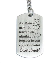 R.M. ékszer Az élethez nem jár használati utasítás - szerelem acél kulcstartó (15961RMT)