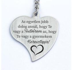 R.M. ékszer Testvérből Keresztapa Gravírozott Szív kulcstartó (19718RM)