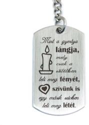 R.M. ékszer Mint a gyertya lángja - szerelmes gravírozott acél kulcstartó (14021-RM-D)