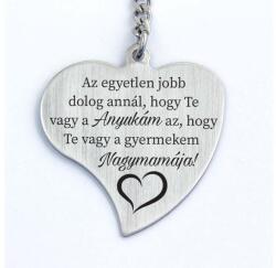 R.M. ékszer Te vagy az Anyukám és Nagymama acél kulcstartó - szív, gyermekem (19720RM)