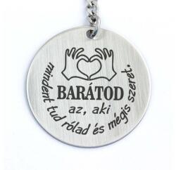 R.M. ékszer Barátod az, aki mindent tud rólad - kerek acél kulcstartó (13111-RM)