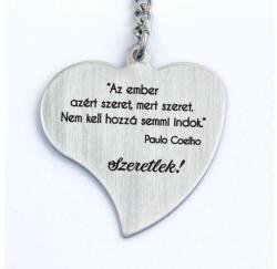 R.M. ékszer Az ember azért szeret, mert szeret - Paulo Coelho szív kulcstartó (13073-RM-N)