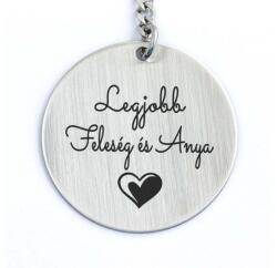 R.M. ékszer Legjobb Feleség és Anya acél medálos kulcstartó (19673RM)