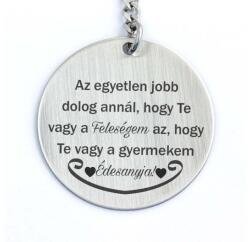 R.M. ékszer Te vagy a Feleségem és Anya acél kulcstartó - kerek, gyermekem (15885RME)