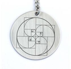 R.M. ékszer Fibonacci kerek acél medálos kulcstartó (13746-RM-K)