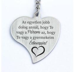 R.M. ékszer Páromnak Gyermekeim Édesapjának Gravírozott Szív Kulcstartó (19709RM)