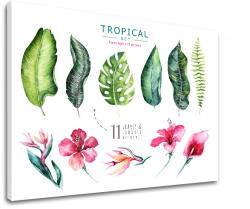  Falfestmény szöveggel Trópusi flamingó készlet