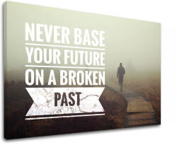 Motivációs falfestmény Soha ne alapozd meg a jövődet_001