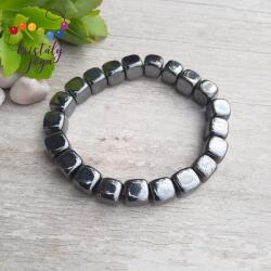 Kristály Jóga Shop Hematit 8 mm-es gömbölyített kocka ásvány karkötő
