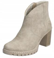 Rieker Y2553-60 39- méret bézs színű bokacsizma blokk sarokkal (Y2553-60)