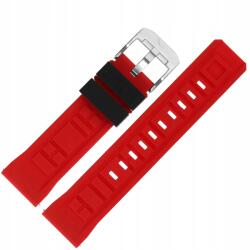 System szíj Szilikon (A722) piros-fekete acél kl (Pasek Systema - Silikon (A722) czerwony)
