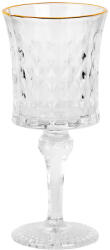 Clayre & Eef Set 6 pahare sticla transparenta aurie Ø 8x18 cm / 200 ml (6GL5012deco) Pahar