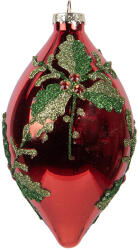 Clayre & Eef Set 6 globuri brad Craciun sticla verde rosie Ø 8x15 cm (6GL5108deco)
