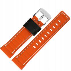  Systema szíj Bőr (A723) narancssárga, fehér p. acél kl (Pasek Systema - Skóra (A723) pomarańczow)