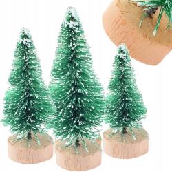Przydasie. pl Karácsonyfa Mini Műfenyő Fatörzs Havas Szett 3 Db-os Karácsonyi Dekoráció (#12069)