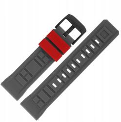 Systema szíj Szilikon (E721) szürke piros szl. fekete kl (Pasek Systema - Silikon (E721) szary cze)