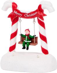 Téli város karácsonyi falu gyerek hinta karácsonyfa Led ünnepek