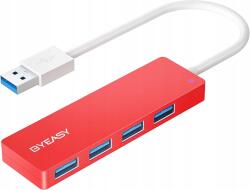 4 Port Usb 3.0 Hub Dokkoló Állomás Elosztó Byeasy Piros (BYEASY)