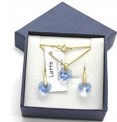  Aranyozott ezüst szív szett 10mm Swarovski (Komplet złoto damski)