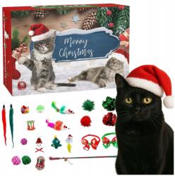  Adventi naptár macskáknak macska játékokkal Visszaszámlálás karácsonyi kiegészítők (kalendarze adwentowe dla kota)