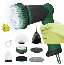 7in1 vezeték nélküli elektromos kefe LCD kijelzővel Zöld (ECB-887)