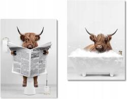  Erbo vászonkép 2 db vicces hegyi tehén 30x20 cm (B0CGR1QXZX)