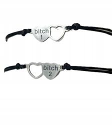 Barátság karkötő zsinóros szív ajándék barátnőnek 2 db (020920251249)