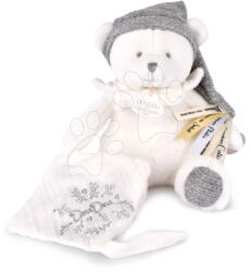 Doudou Ursuleț de pluș cu clips pentru suzetă Doudou 25 Ans Dummy Holder Silver Doudou et Compagnie ediție aniversară argintie 20 cm de la 0 luni (DC4335)