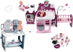 Smoby Set căsuță pentru păpușă Violette Baby Nurse Large Doll's Play Center Smoby și măsuță medicală cu sunete și lumini și păpușă care face pipi (SM220349-32) Papusa
