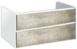 Hatria Grandangolo 100 Masca lavoar baie suspendata 97x49xH48 cm, sertare gri deschis (cement) (y2agbc)