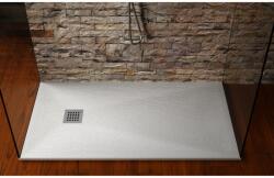 Hatria Cadita dus dreptunghiulara ceramica Hatria Petra H3 Ardesia 120x80 cm, cu sifon inclus si capac crom - forma si dimensiuni ajustabile! alb (pa12008000100)